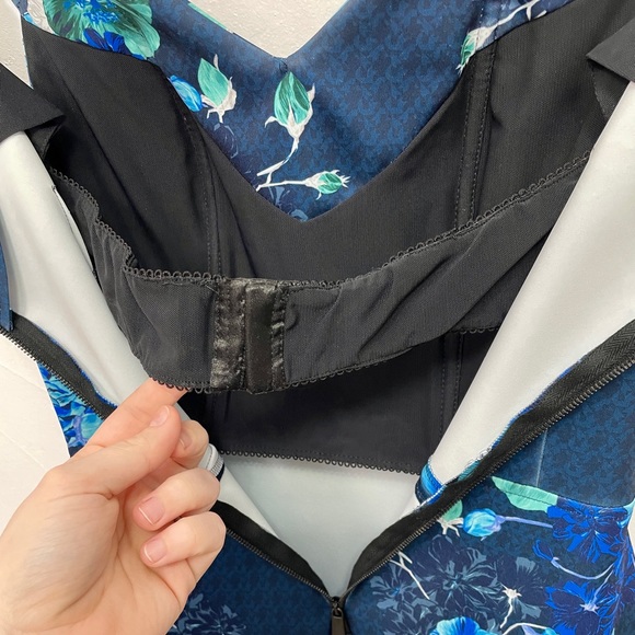 Pinko shoulder dress blue floral - Picture 4 of 10